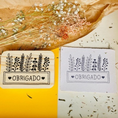 Carimbo -  Obrigado (ilustração) - 7x10cm