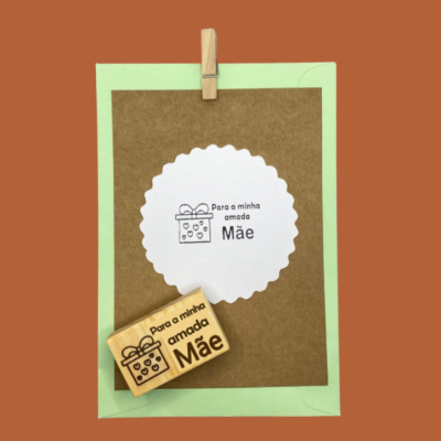 Carimbo&#x20;-&#x20;Para&#x20;a&#x20;minha&#x20;amada&#x20;m&#x00E3;e&#x20;-&#x20;3x5cm