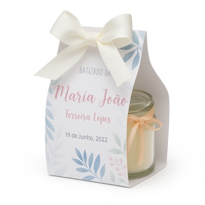 Mini vela com embalagem personalizada