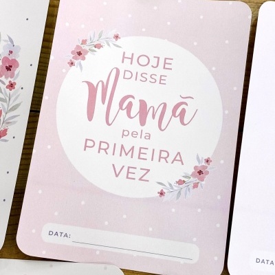 Cartões MILESTONE Baby - Flores Aguarela