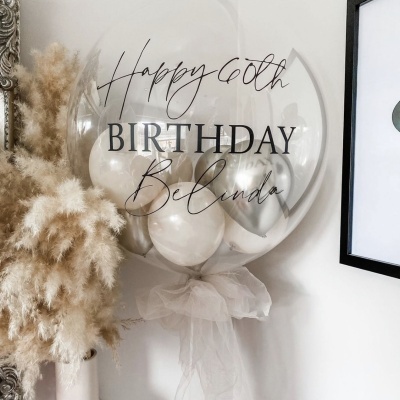 Balão Bubble com Frase “Happy Birthday" Personalizado