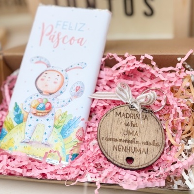 Kit Especial Madrinha / Padrinho - Chocolate e Porta-Chaves