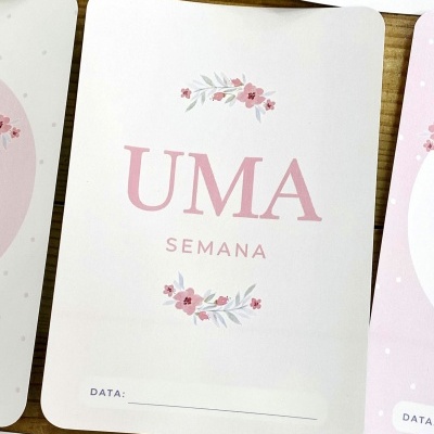 Cartões MILESTONE Baby - Flores Aguarela