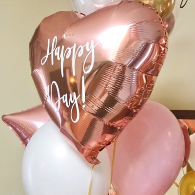 Balão Coração/Estrela com Frase