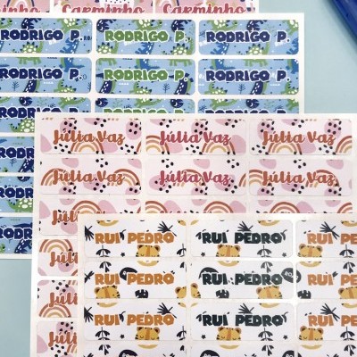 ETIQUETAS AUTOCOLANTES com Nome