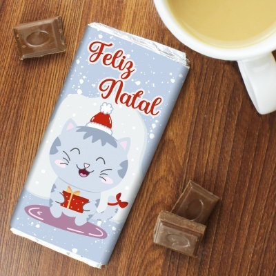 CHOCOLATE DE NATAL - FELIZ NATAL GATO