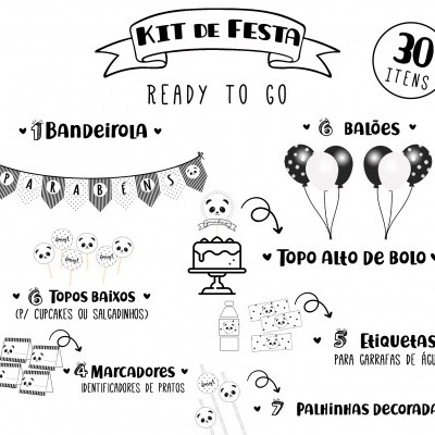 Kit de Festa READY TO GO - PANDA
