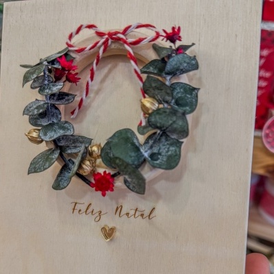 Caixa Moldura Avós em Madeira – Coroa Natalícia Artesanal