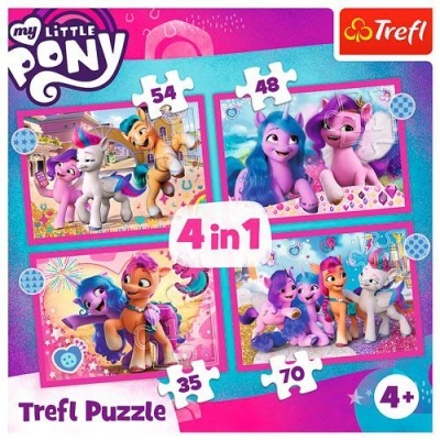 PUZZLE 4 EM 1 - COLORFUL PONIES / HASBRO MY LITTLE PON
