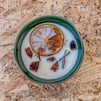 Vela Artesanal em Cerâmica Portuguesa – Baunilha