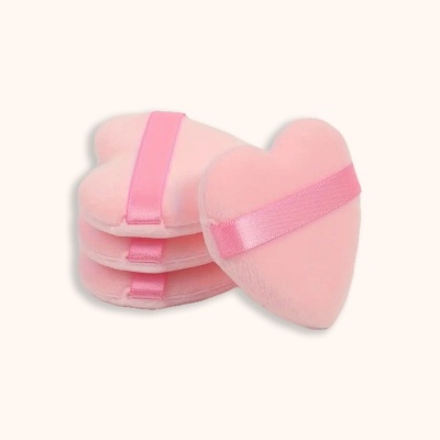 Pads Maquilhagem Coração | 2 Unidades em Veludo Macio