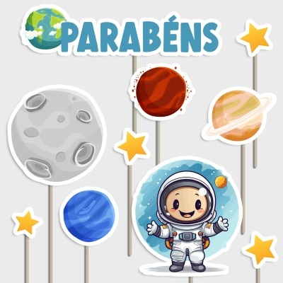 Topos de Bolo Astronauta