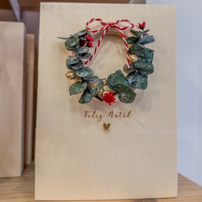 Caixa Moldura Avós em Madeira – Coroa Natalícia Artesanal