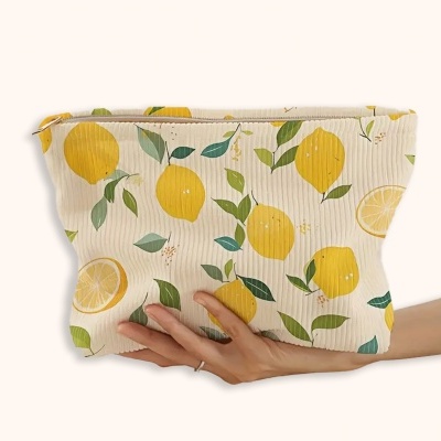 Necessaire Estampado Limões – Bolsa de Viagem Charmosa