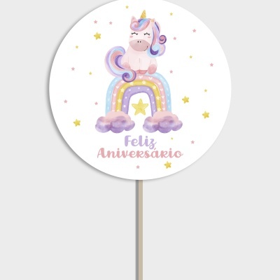 Topo de Bolo UNICÓRNIO