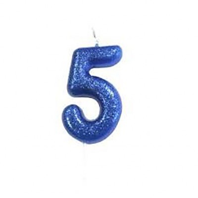 Velas Nº5 GLITTER AZUL