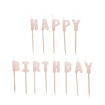 Velas HAPPY BIRTHDAY ROSA PASTEL