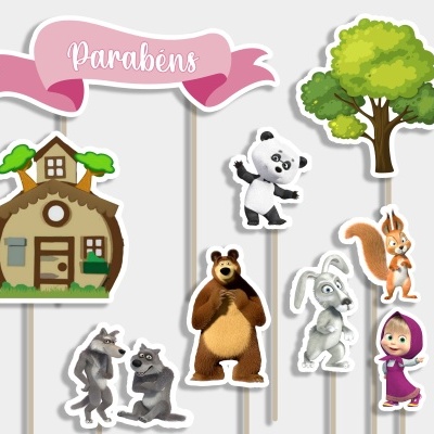 Topos Bolo Masha e o Urso