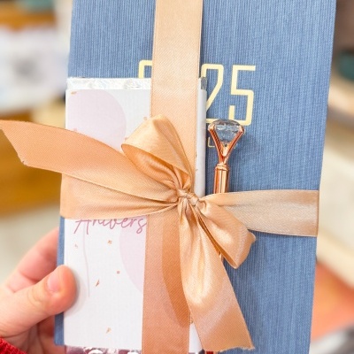 CONJUNTO AGENDA 2025 efeito Bombazine - Azul Ganga