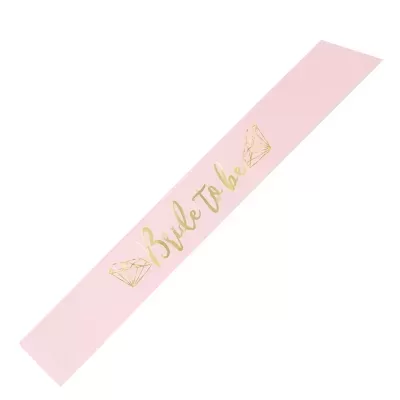 Faixa "BRIDE TO BE" Rosa e Dourada