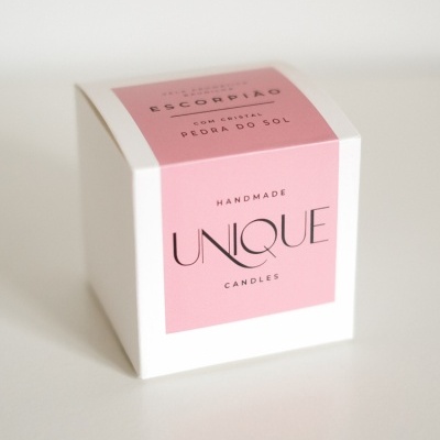 Vela do Zodíaco - Signo Escorpião com cristal Pedra do Sol