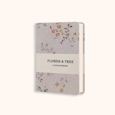 Notebook A6 Capa Dura | Tecido Linho Floral
