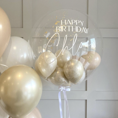 Bubble Happy Birthday Glitter Personalizado