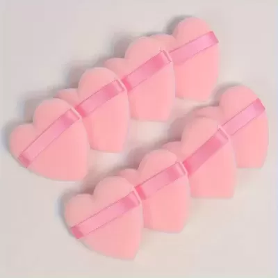 Pads Maquilhagem Coração | 2 Unidades em Veludo Macio