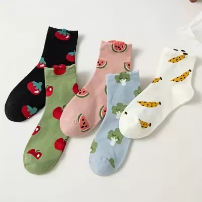 Meias Coloridas de Frutas e Vegetais