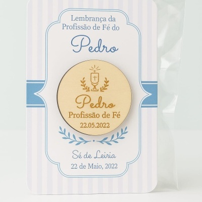 Cartão + Íman Madeira de oferta