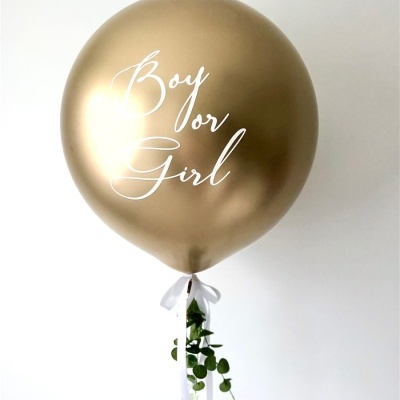 Balão Revelação Dourado Cromado