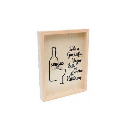 Quadro de Rolhas em Madeira – Reserva Especial | Personalizado com Nome e Ano