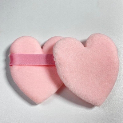 Pads Maquilhagem Coração | 2 Unidades em Veludo Macio