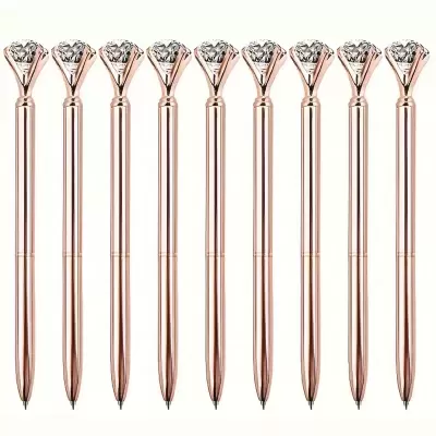 Caneta Rose Gold com Ponta de "Diamante" | Elegância e Estilo