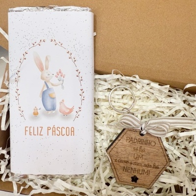 Kit Especial Madrinha / Padrinho - Chocolate e Porta-Chaves