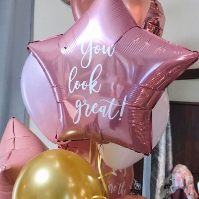 Balão Coração/Estrela com Frase