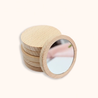 Mini Espelho de Maquilhagem em Bambu | Portátil e Leve