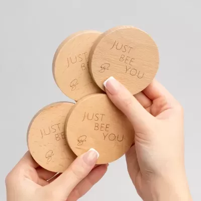 Mini Espelho de Maquilhagem em Bambu | Portátil e Leve