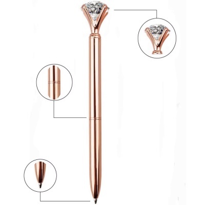 Caneta Rose Gold com Ponta de "Diamante" | Elegância e Estilo