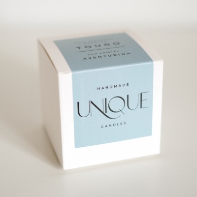 Vela do Zodíaco - Signo Touro com cristal Aventurina