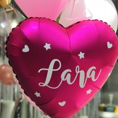 Balão Coração/Estrela com Frase