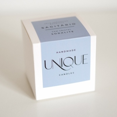 Vela do Zodíaco - Signo Sagitário com cristal Sodalite