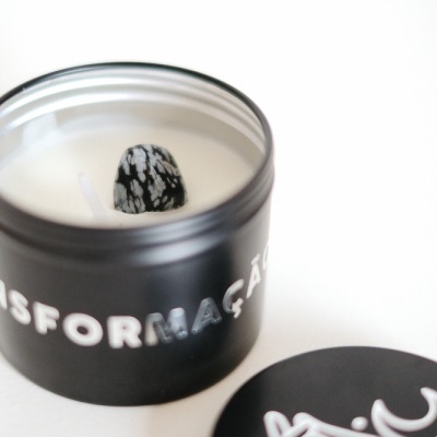 Vela do Propósito - Transformação com Cristal Obsidiana Nevada