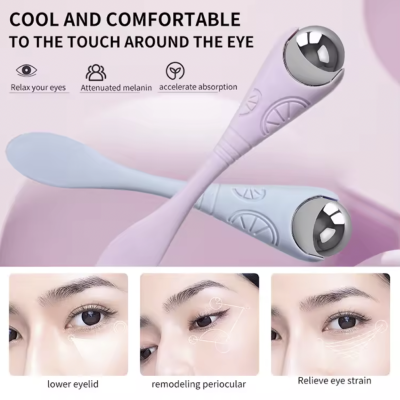 Massageador de Olhos Dupla Ponta – Rolo Facial Manual