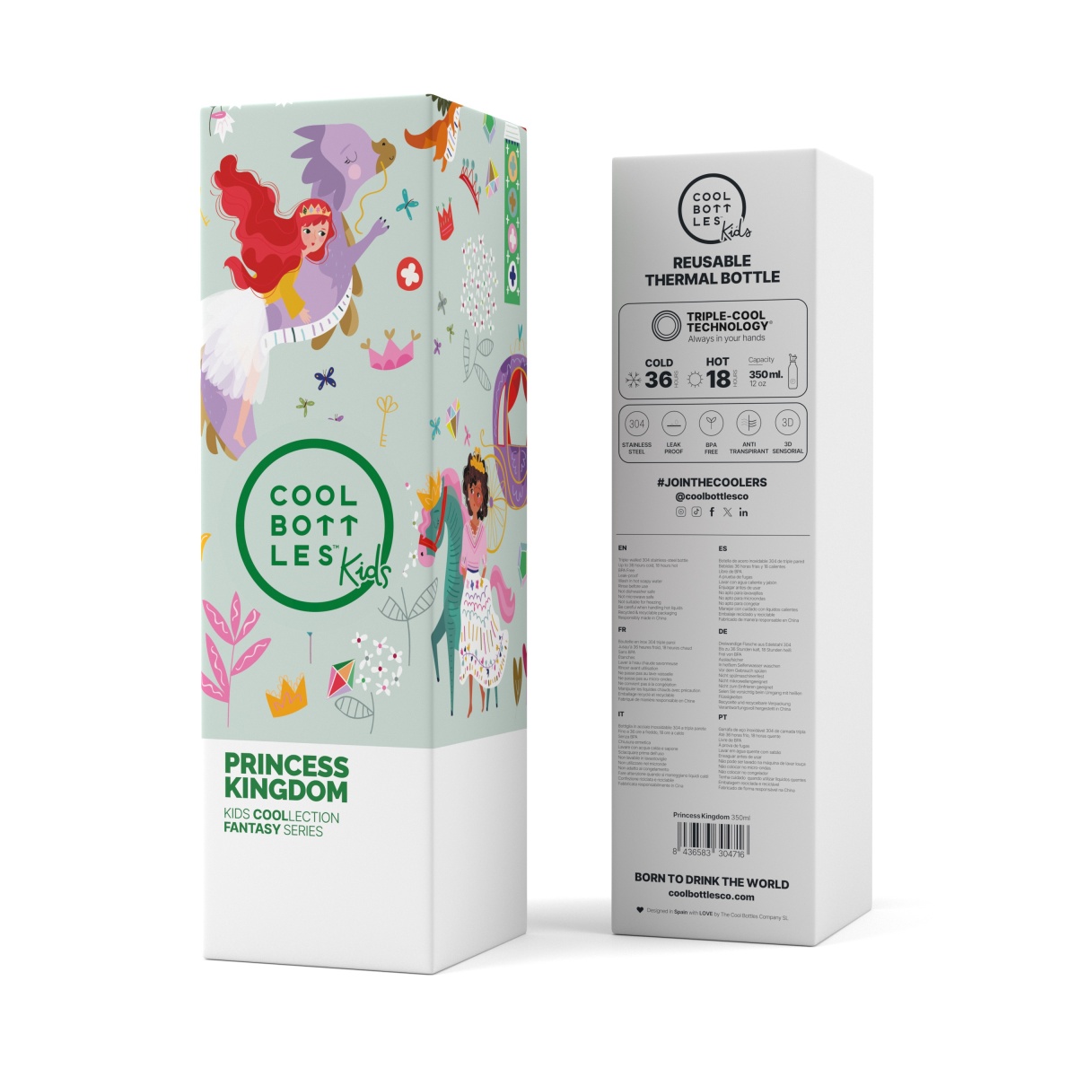 Garrafa térmica Cool Bottles Princess Kingdom 350ml