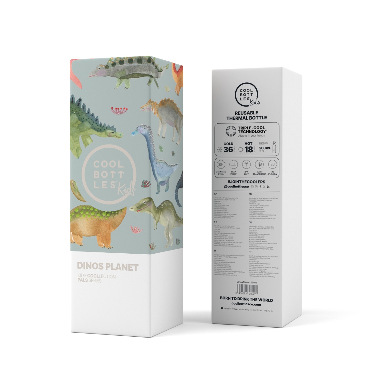 Garrafa térmica Cool Bottles Dinos Planet 260ml