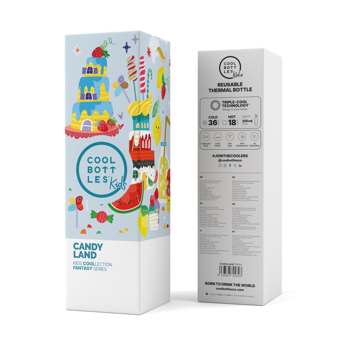 Garrafa térmica Cool Bottles Candy Land 350ml