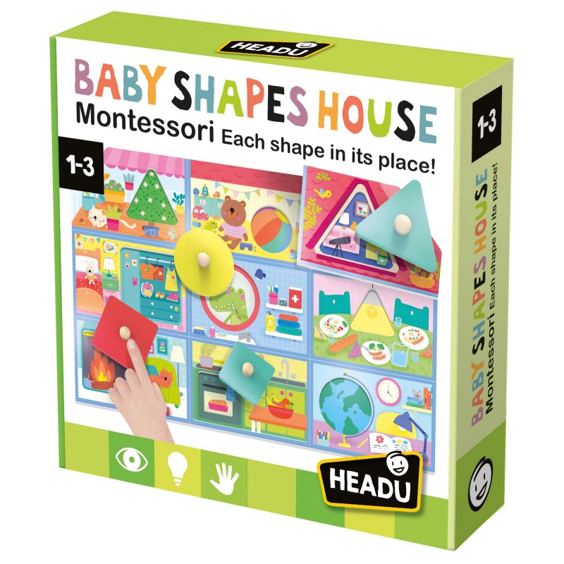 Jogo educativo BABY SHAPES HOUSE Montessori para crianças 1-3 anos