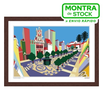 CALDAS DA RAINHA – Praça da Fruta (30x42cm, moldura nogueira)