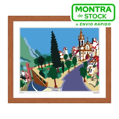 COVILHÃ – Jardim público e Igreja de Nossa Senhora da Conceição (30x36cm, moldura mel)